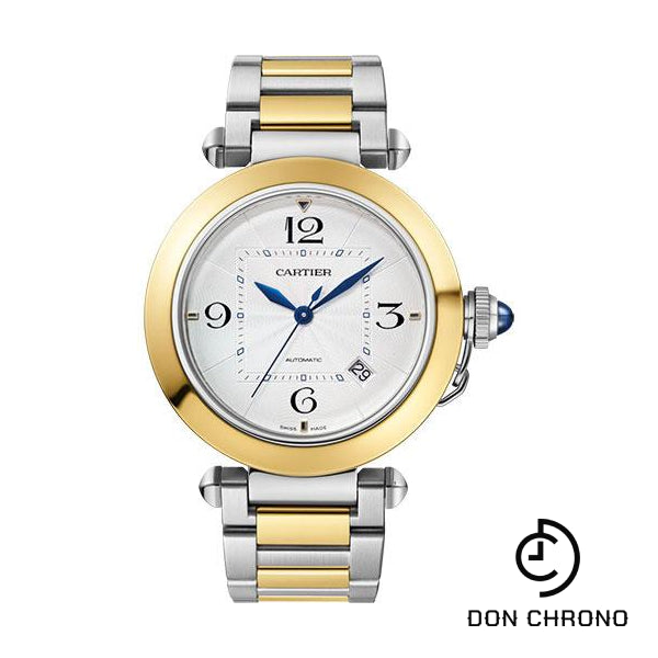 Cartier Pasha de Cartier Watch - 41 mm Steel Case - Silvered Dial - 18K Yellow Gold And Bracelet - W2PA0009