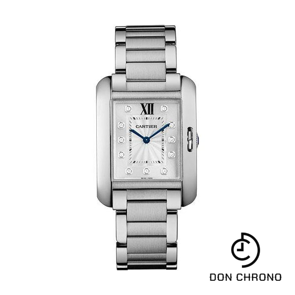 Cartier Tank Anglaise Watch - Medium Steel Case - Diamond Dial - W4TA0004
