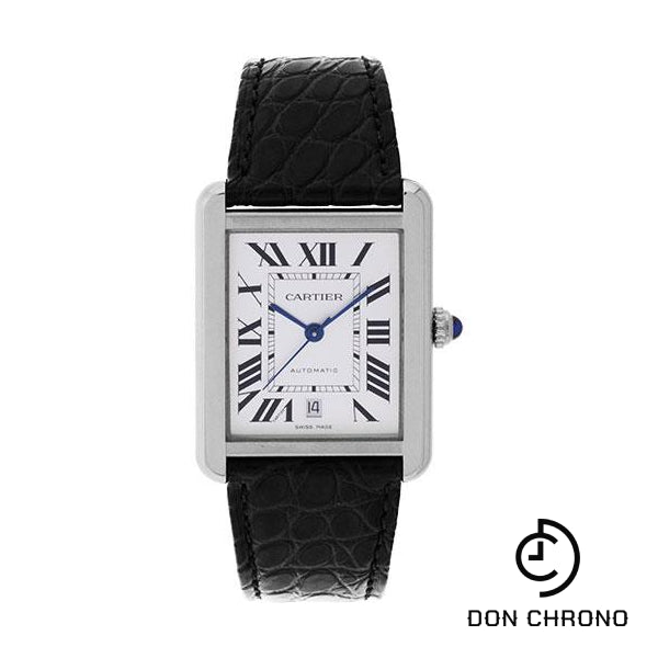 Cartier Tank Solo Extra Large Model Watch - 31 x 40.85 mm Steel Case - Black Alligator Strap - W5200027