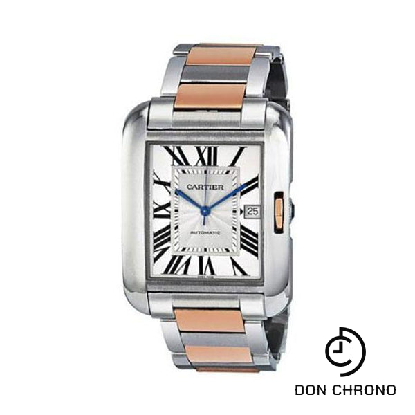 Cartier Tank Anglaise Watch - Large Steel And Pink Gold Case - W5310006