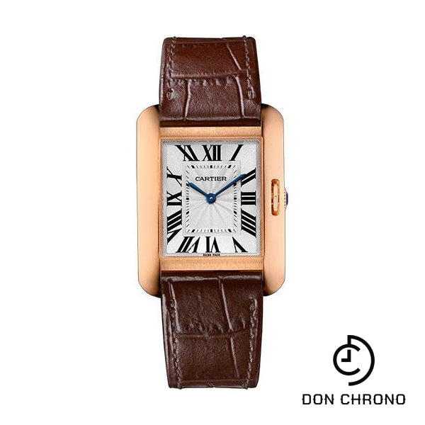 Cartier Tank Anglaise Watch - 34.7 mm Pink Gold Case - Brown Alligator Strap - W5310042