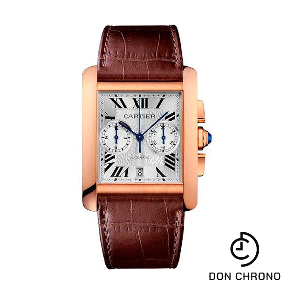 Cartier Tank MC Watch - 34.3 mm Pink Gold Case - Silver Dial - Dark Brown Alligator Strap - W5330005