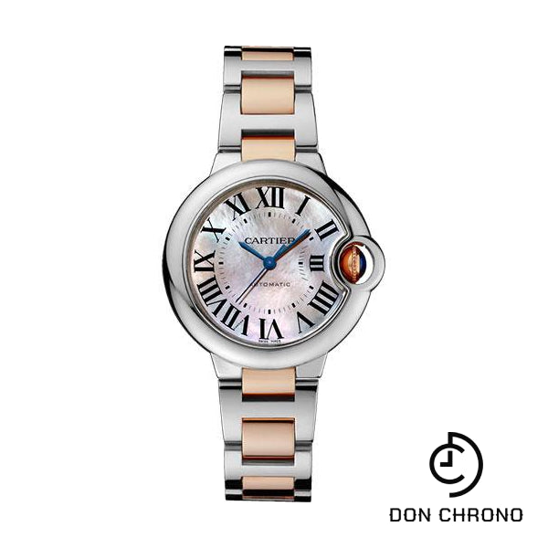 Cartier Ballon Bleu De Cartier Watch - 33 mm Pink Gold Case - Pink Mother-Of-Pearl Dial - Pink Gold And Steel Bracelet - W6920098