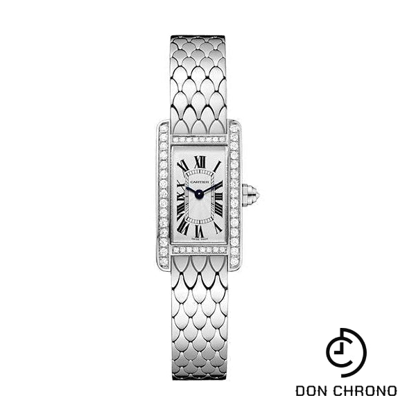 Cartier Tank Americaine Watch - 27 mm White Gold Diamond Case - Diamond Bezel - Diamond Dial - WB710013