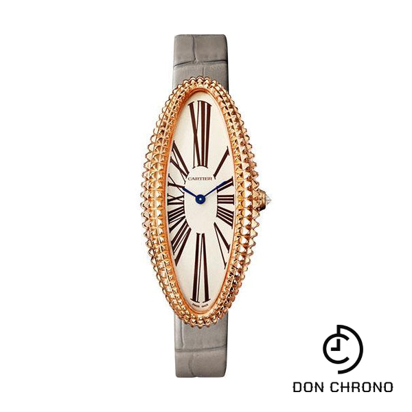 Cartier Baignoire Allongee Watch - 47 mm Pink Gold Case - Light Gray Strap - WGBA0009