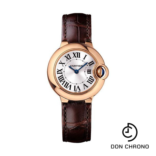 Cartier Ballon Bleu de Cartier Watch - 28 mm Pink Gold Case - Brown Alligator Strap - WGBB0007