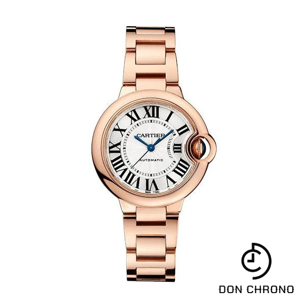 Cartier Ballon Bleu de Cartier Watch - 33 mm Rose Gold Case - Silvered Dial - Interchangeable Bracelet - WGBB0042