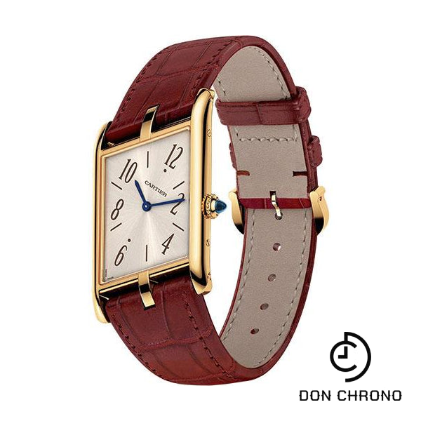 Cartier Tank Asymetrique Watch - 47.15 mm x 26.10 mm Yellow Gold Case - Champagne Dial - Brown Alligator Strap Limited Edition of 100 - WGTA0044