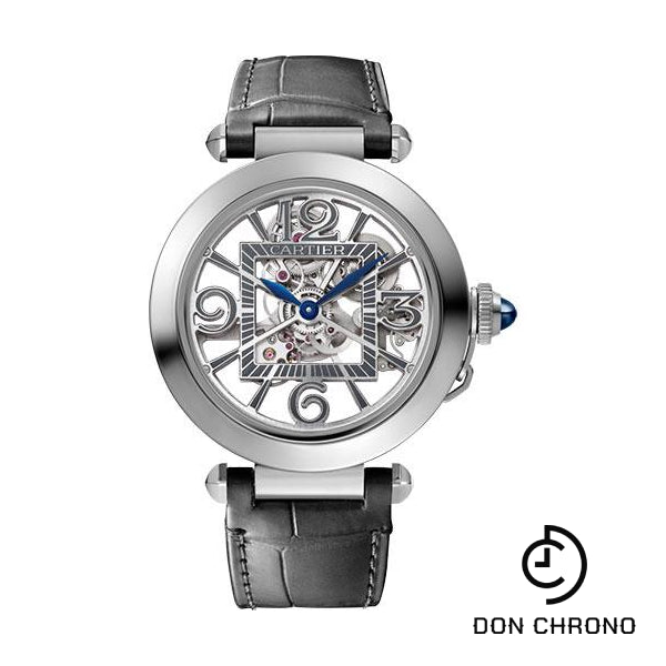 Cartier Pasha de Cartier Watch - 41 mm Steel Case - Skeleton Dial - Bracelet - Second Strap - WHPA0007