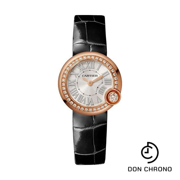 Cartier Ballon Blanc de Cartier Watch - 26 mm Pink Gold Case - Diamond Bezel - Black Alligator Strap - WJBL0004