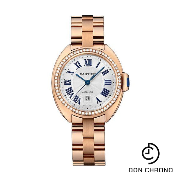 Cartier Cle de Cartier Watch - 31 mm Pink Gold Diamond Case - White Dial - WJCL0046