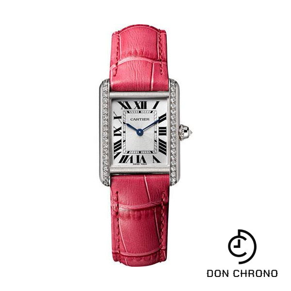 Cartier Tank Louis Cartier Watch - 29.55 mm White Gold Case - Pink Fuschia Alligator Strap - WJTA0011