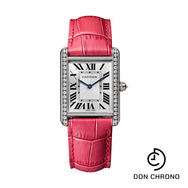 Cartier Tank Louis Cartier Watch - 33.7 mm White Gold Case - Pink Fuschia Alligator Strap - WJTA0015