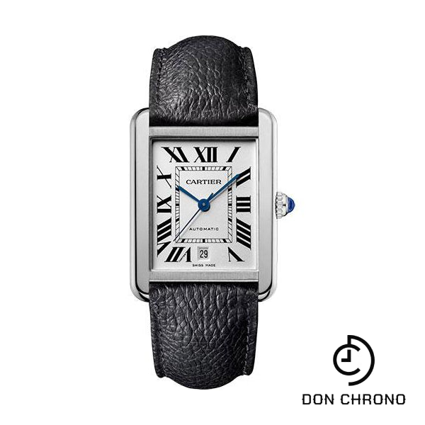 Cartier Tank Solo Watch - 31 mm Steel Case - Black Grained Calfskin Strap - WSTA0029