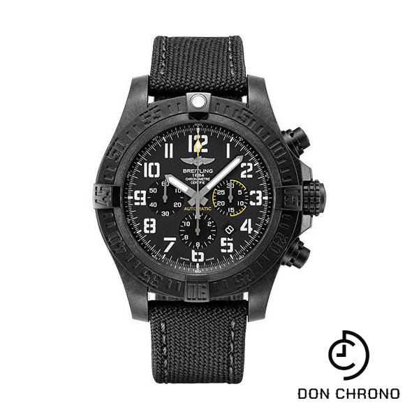 Breitling Avenger Hurricane 12h Watch - Breitlight - Volcano Black Dial - Black Military Strap - Tang Buckle - XB0170E41B1W1