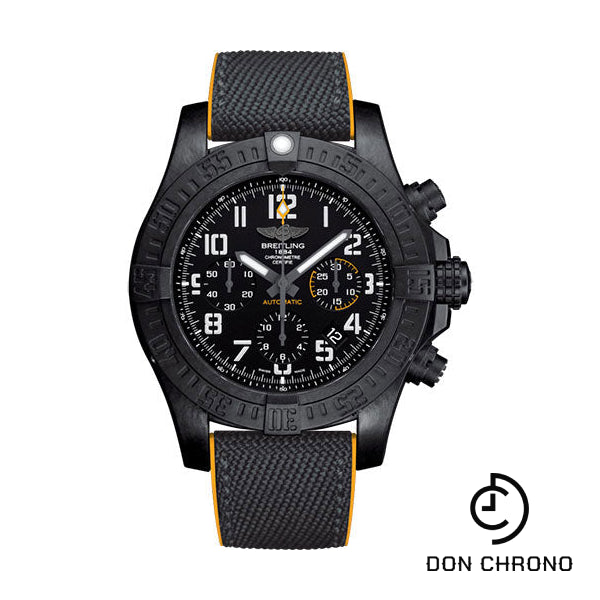 Breitling Avenger Hurricane 12h 45 Watch - Breitlight - Volcano Black Dial - Anthracite And Yellow Military Rubber Bracelet - Folding Buckle - XB0180E41B1S1