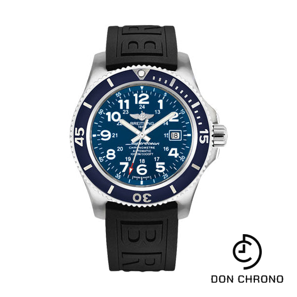 Breitling Superocean II 44 Watch - Steel Case - Gun Blue Dial - Black Diver Pro III Strap - A17392D8/C910/152S/A20SS.1