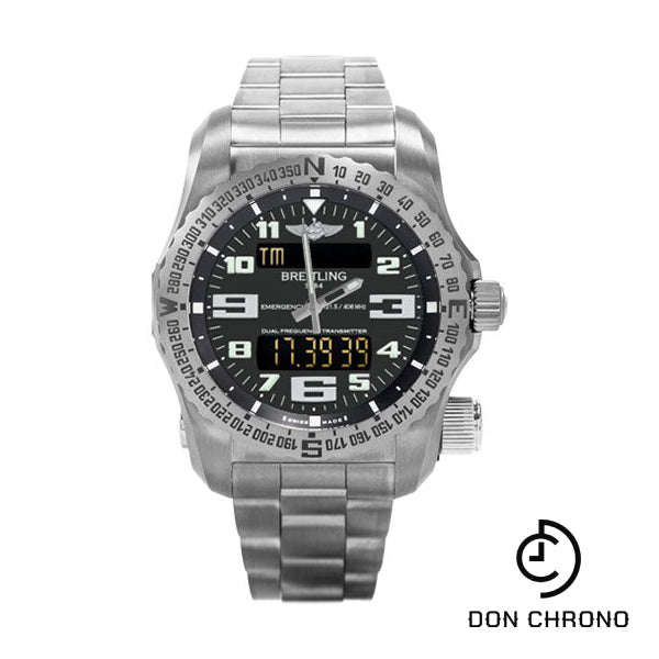 Breitling Emergency Watch - 51mm Titanium Case - Volcano Black Dial - Titanium Professional Bracelet - E7632522/BC02/159E