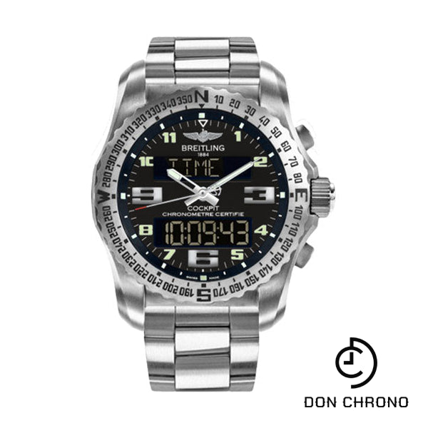 Breitling Cockpit B50 Watch - 46mm Titanium Case - Volcano Black Dial - Titanium Professional III Bracelet - EB501022/BD40/176E