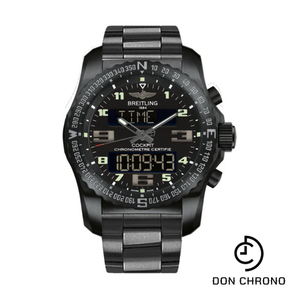 Breitling Cockpit B50 Watch - 46mm Black Titanium Case - Volcano Black Dial - Black Titanium Professional III Bracelet - VB501022/BD41/176V