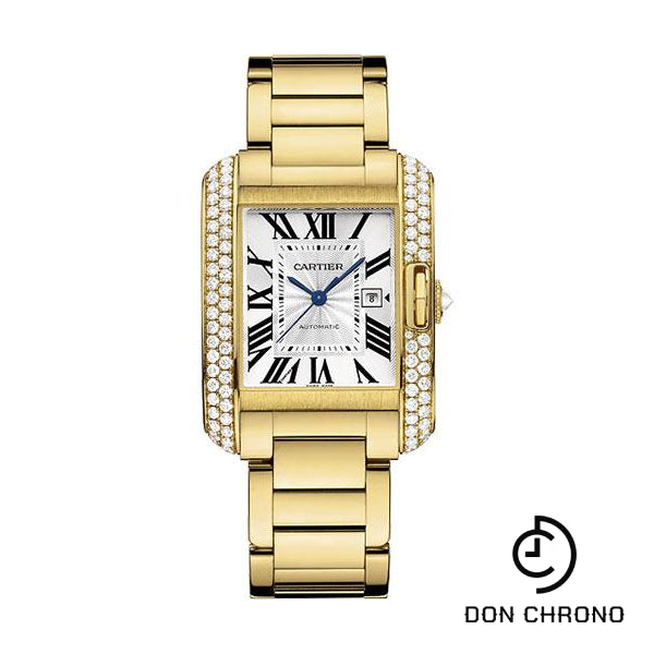 Cartier Tank Anglaise Watch - Medium Yellow Gold Diamond Case - WT100006