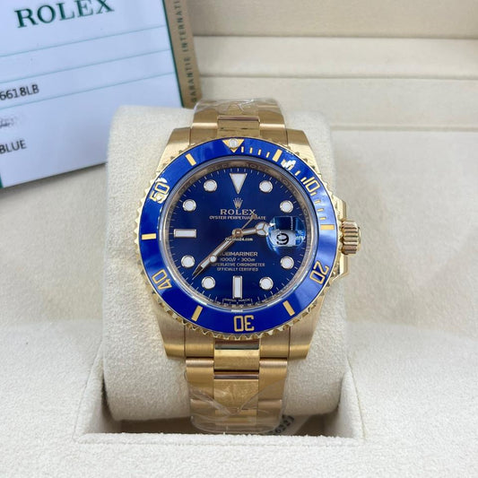 Rolex Submariner Date 116618LB 40mm Blue Dial And Bezel Yellow Gold Oyster Bracelet