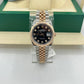 Rolex Steel and Everose Rolesor Datejust 36 Watch - Fluted Bezel - Black Diamond Dial - Jubilee Bracelet - 126231 bkdj