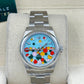 Rolex Oyster Perpetual 31 Watch - Domed Bezel - Turquoise Blue Celebration Motif Index Dial - Oyster Bracelet - 277200