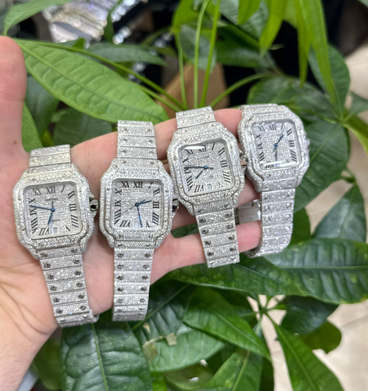 Iced out Cartier santos