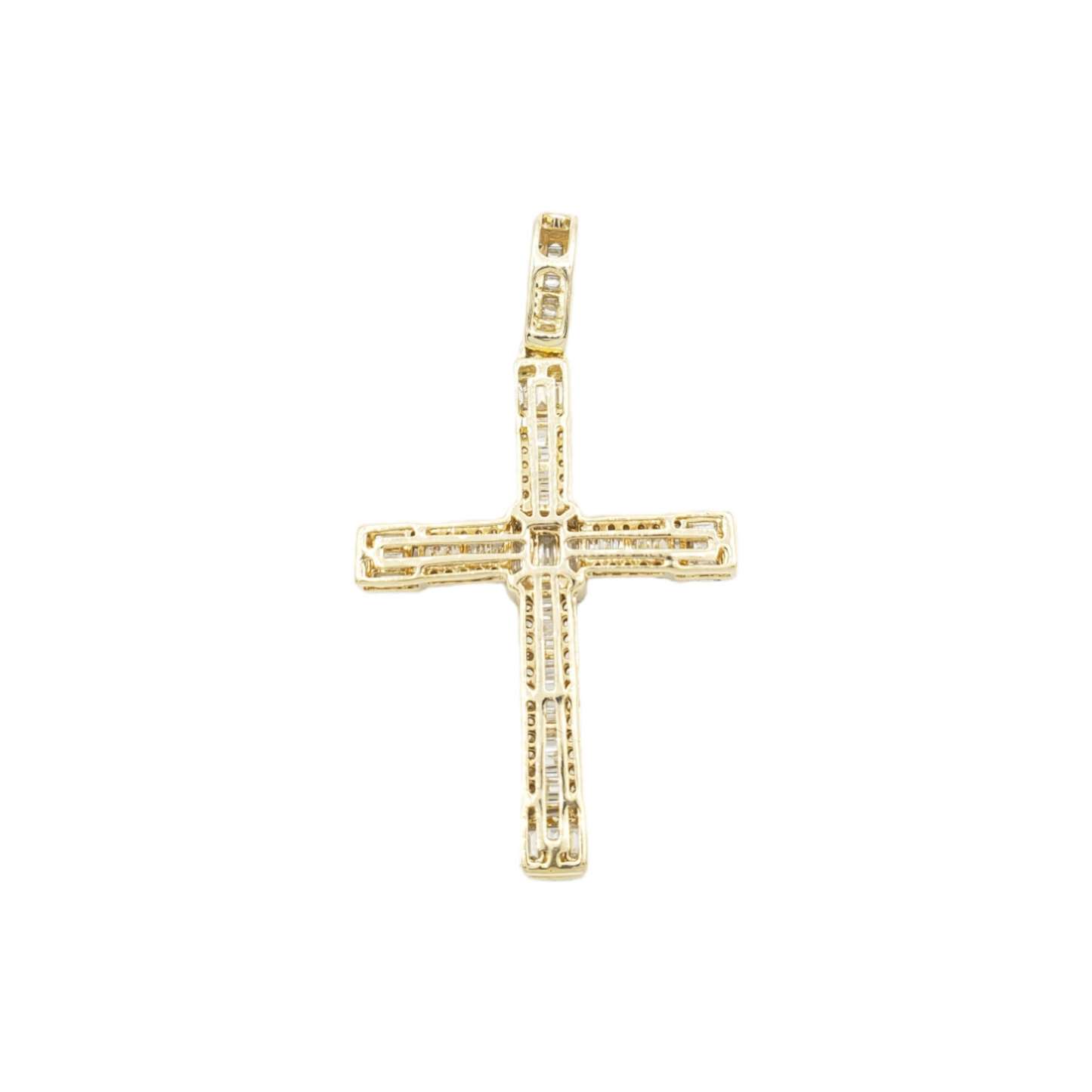 2.0 14k Diamond Baguette Cross With 1.63 Carats Of Diamonds #18125