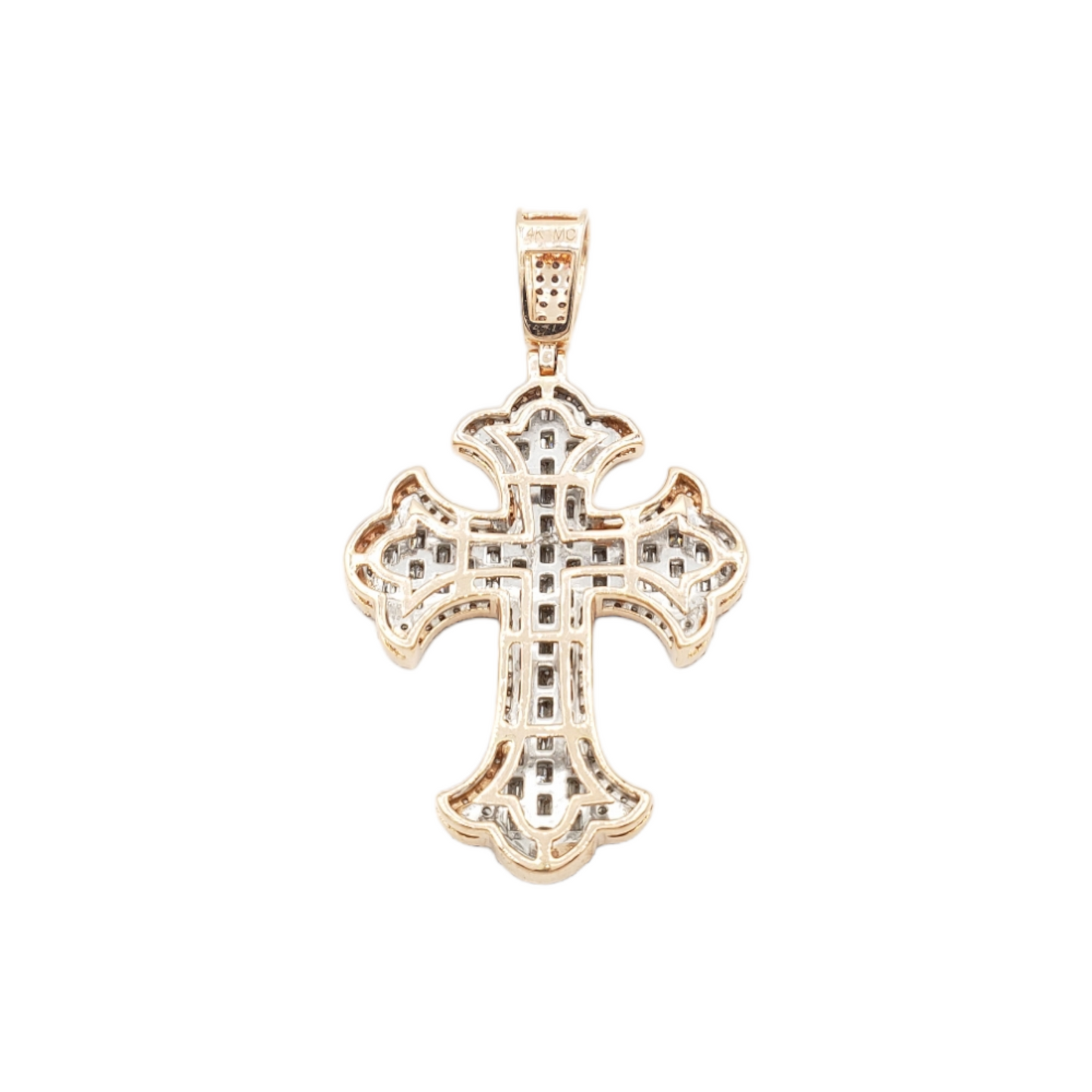 14k Chrome Diamond Cross With 1.51 Carats Of Diamonds #26125