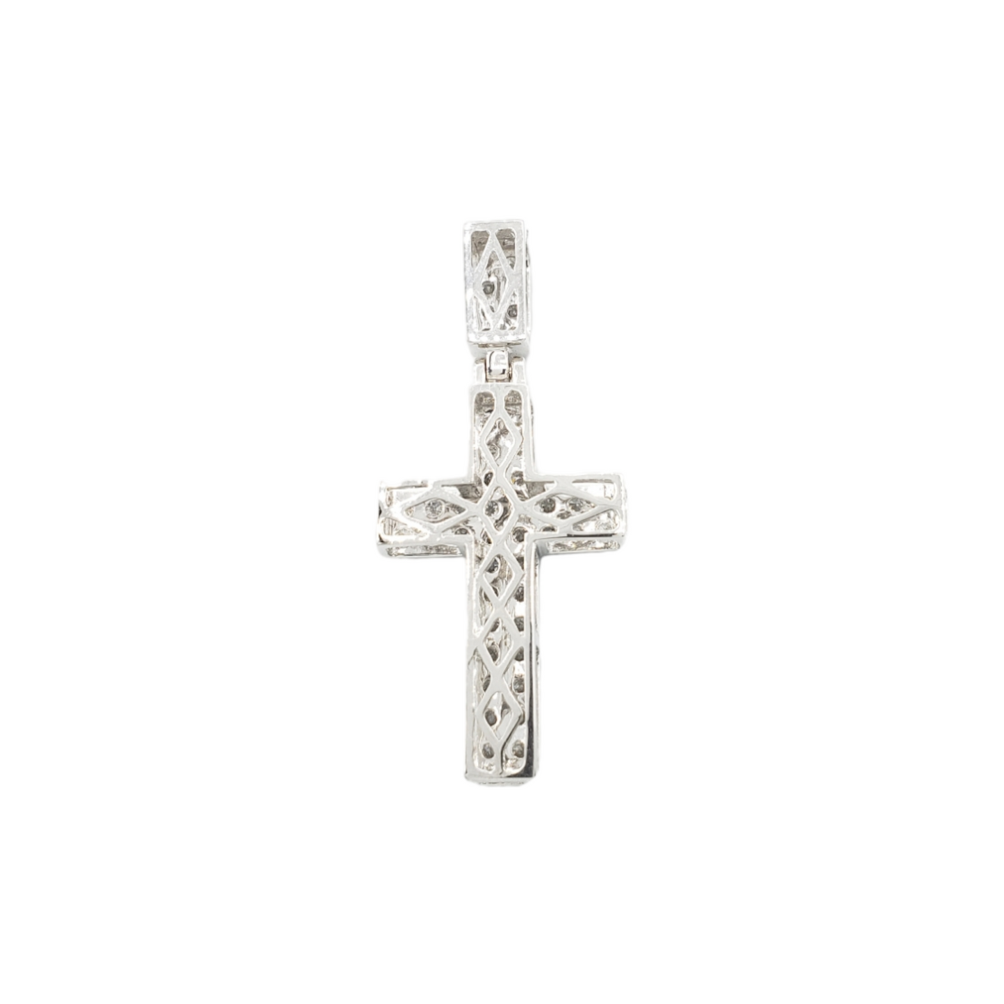 2.0 14k Two Row Diamond Cross With 1.34 Carats Of Diamonds #15659