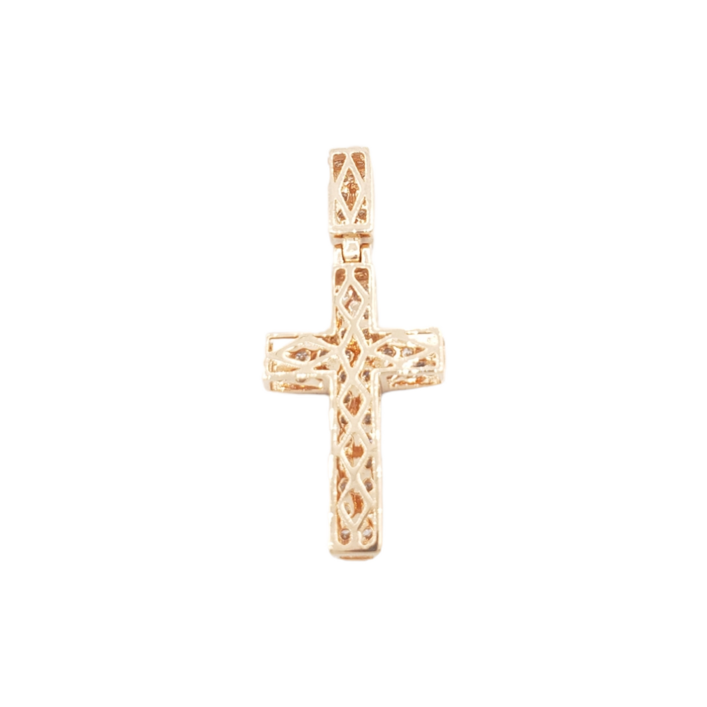 2.0 14k Two Row Diamond Cross With 1.34 Carats Of Diamonds #15659