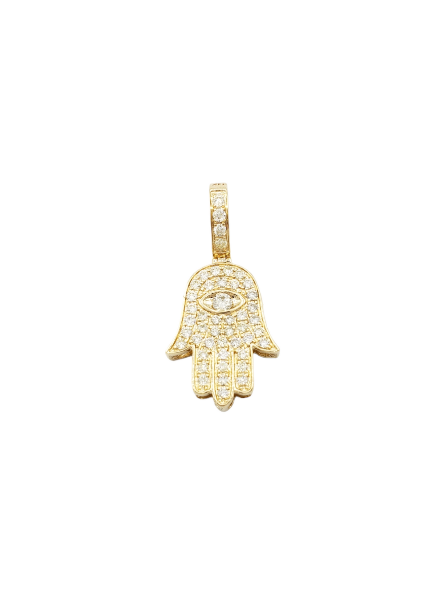 14k Eye Diamond Hamsa With 0.84 Carats Of Diamonds #13878