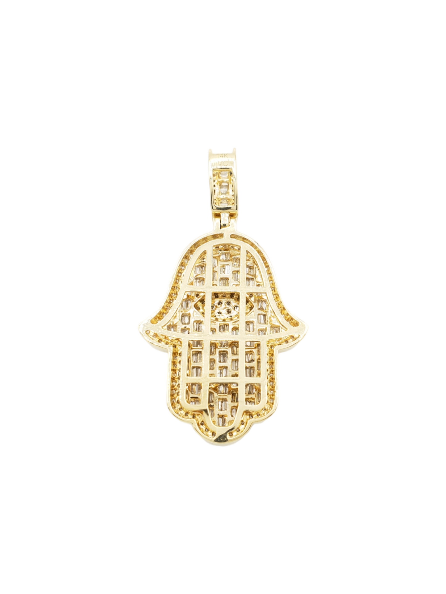 14k Eye Baguette Diamond Hamsa With 2.34 Carats Of Diamonds #24334