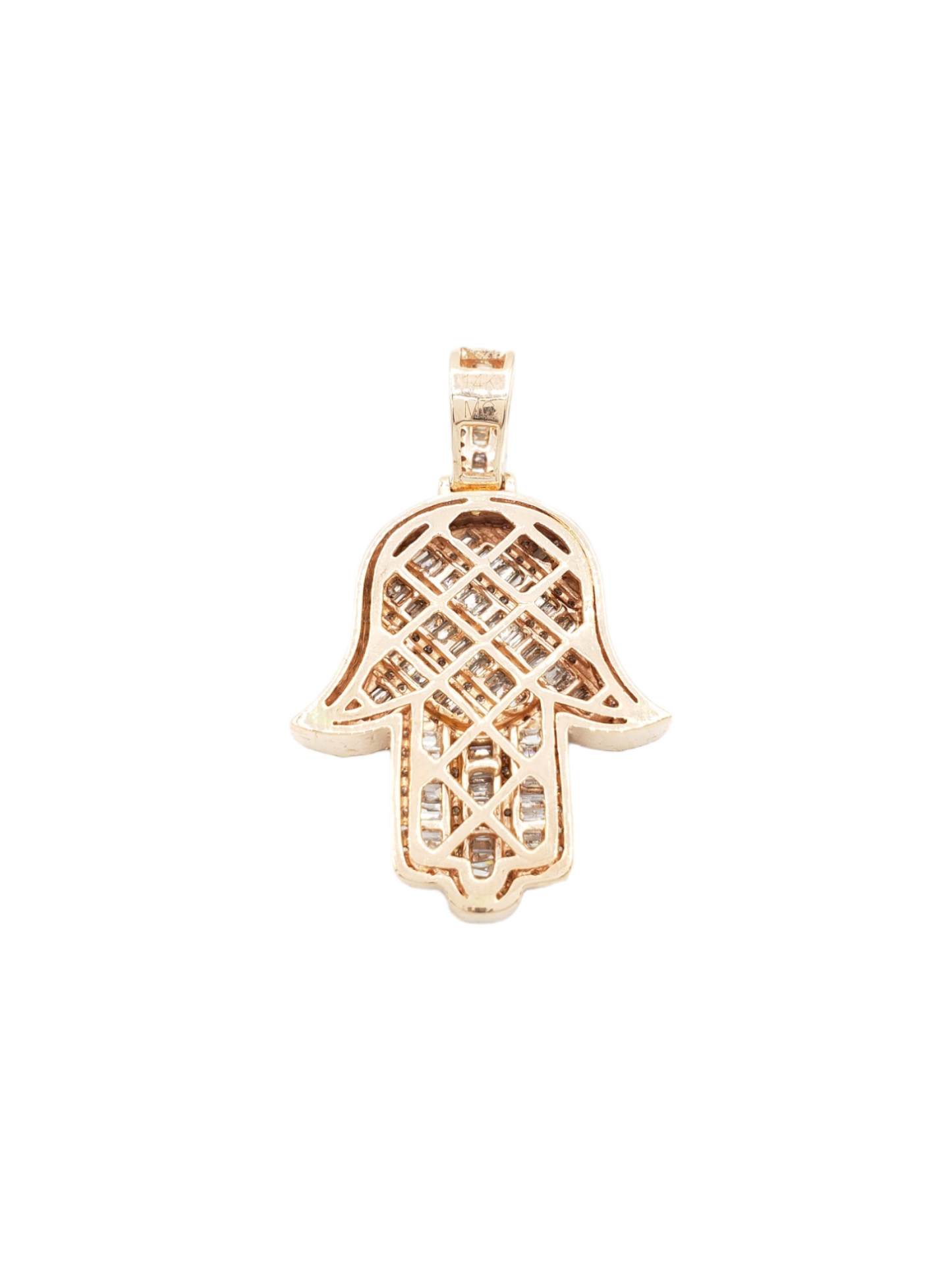 14k Baguette Diamond Hamsa With 2.44 Carats Of Diamonds #24218