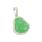 14k White Gold Diamond Buddha With Green Jade #25727