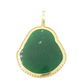 14k Yellow Gold Diamond Buddha With Green Jade #26264