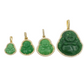 14k Yellow Gold Diamond Buddha With Green Jade #26264