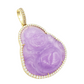 14k Yellow Gold Diamond Buddha With Purple Jade #21060