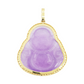 14k Yellow Gold Diamond Buddha With Purple Jade #21060
