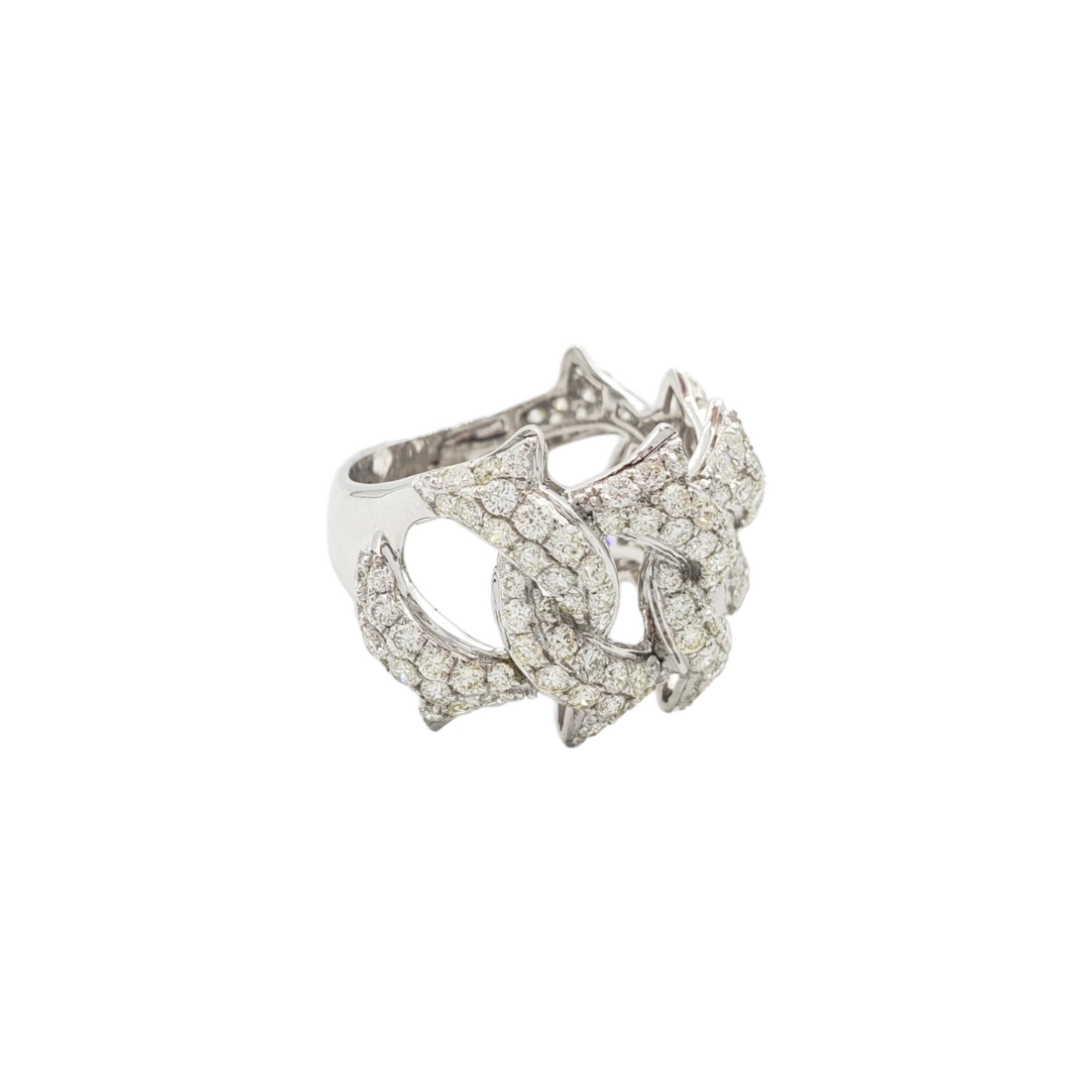 14k Cuban Diamond Ring With 3.53 Carats Of Diamonds #13157