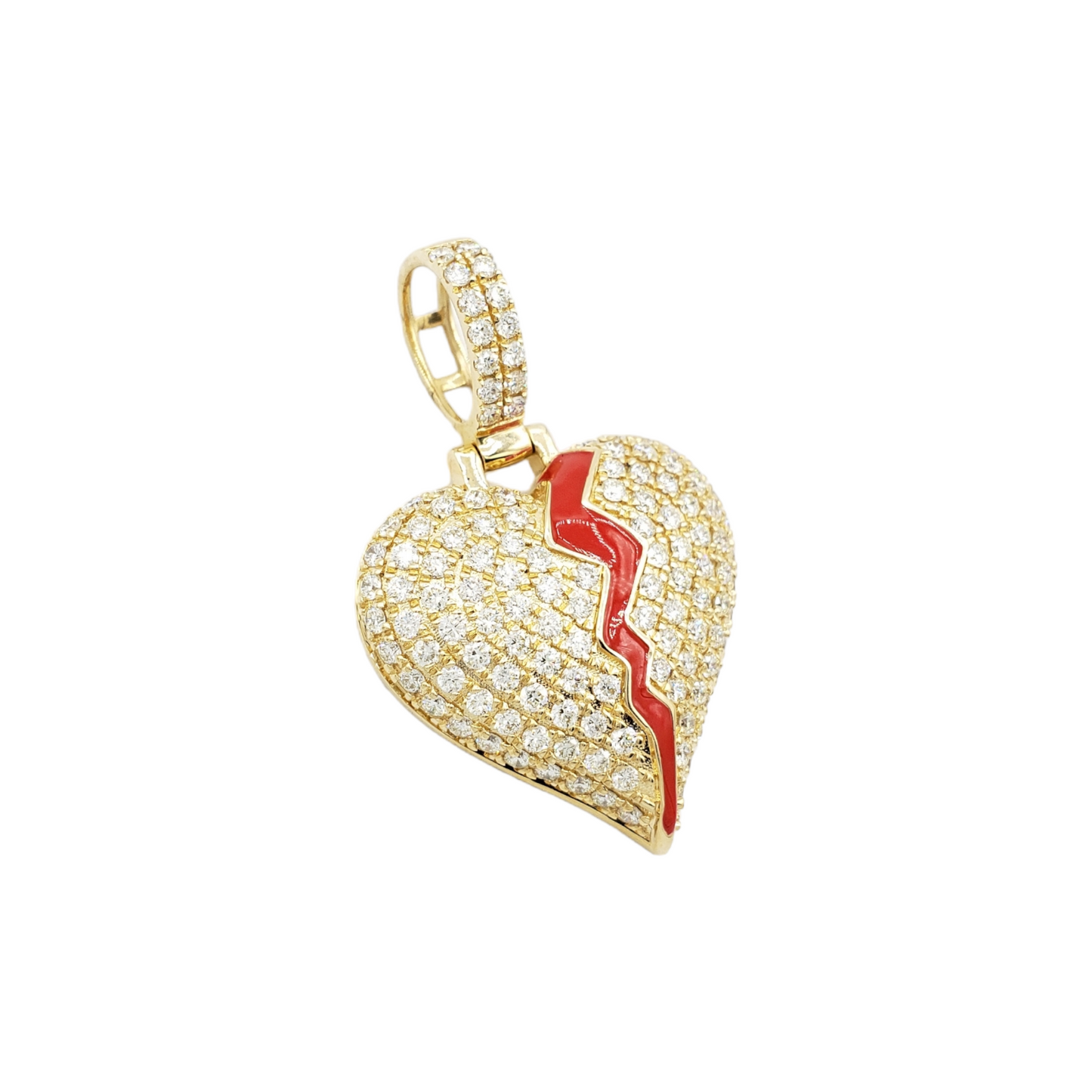 14k Diamond Broken Heart With 2.64 Carats Of Diamonds #21686