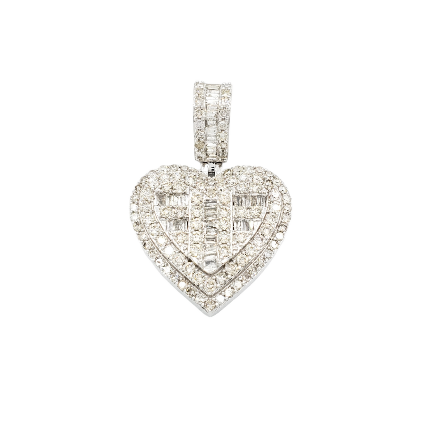 14k Baguette Diamond Heart With 1.77 Carats Of Diamonds #21724