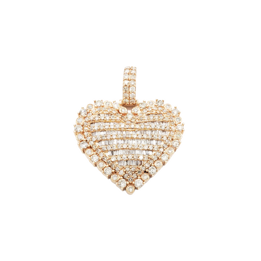 14k Baguette Diamond Heart With 2.63 Carats Of Diamonds #21707