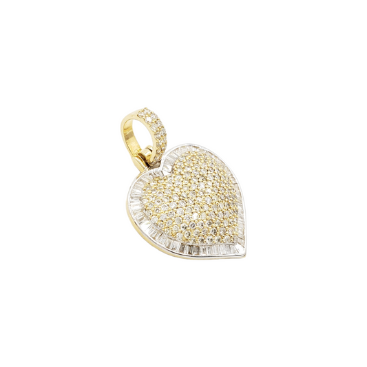 14k Baguette Diamond Heart With 2.87 Carats Of Diamonds #21962