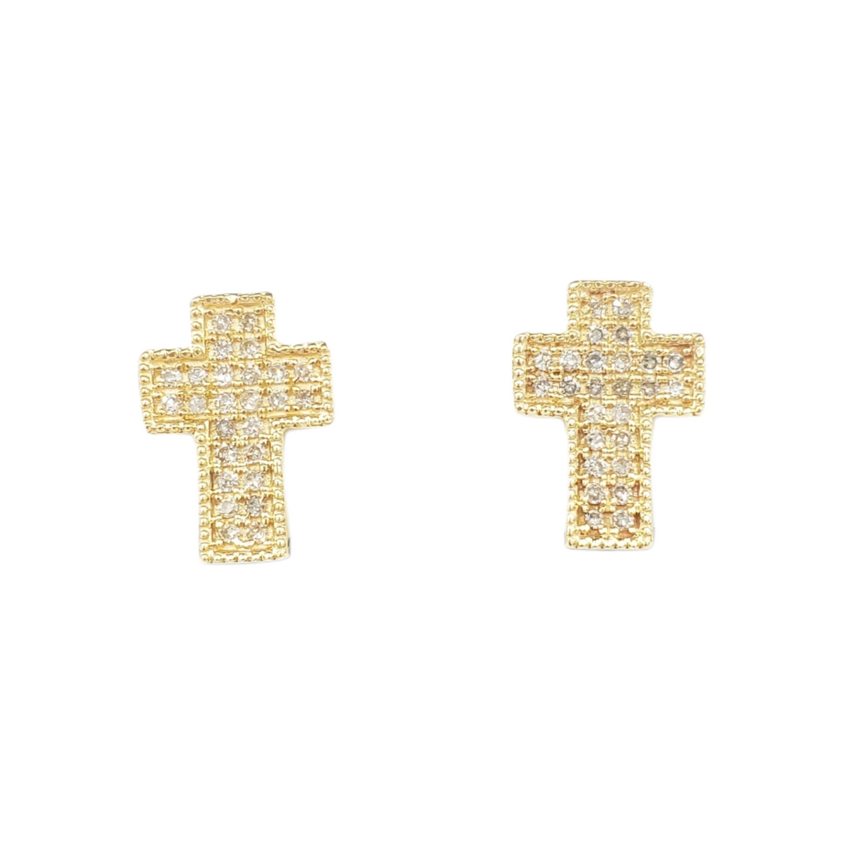 14k Gold Cross Diamond Earrings23988 DonChrono
