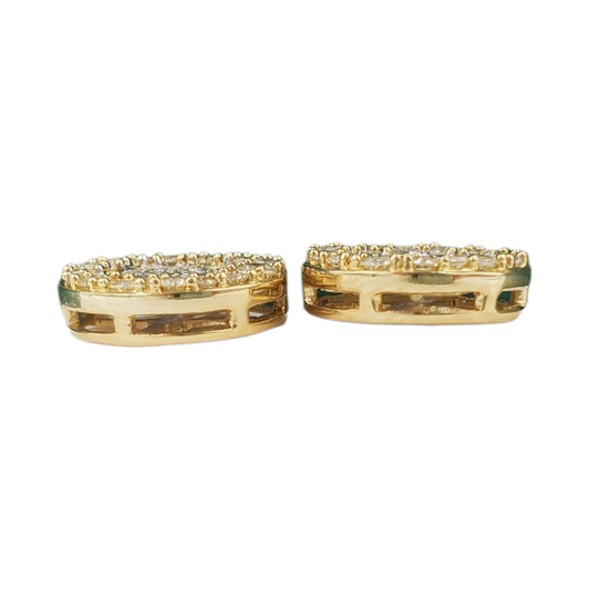 14k Gold Diamond Circle Earrings #18712