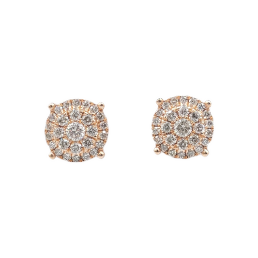 14k Gold Diamond Circle Earrings #25468