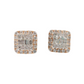 14k Gold Baguette Diamond Square Earrings #16520